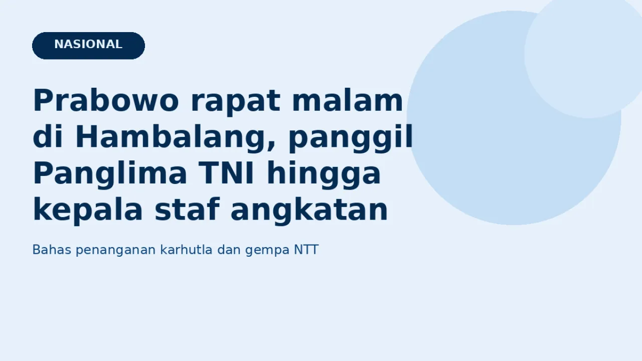 Prabowo Rapat Malam-malam di Hambalang, Bahas Karhutla dan Gempa NTT — News